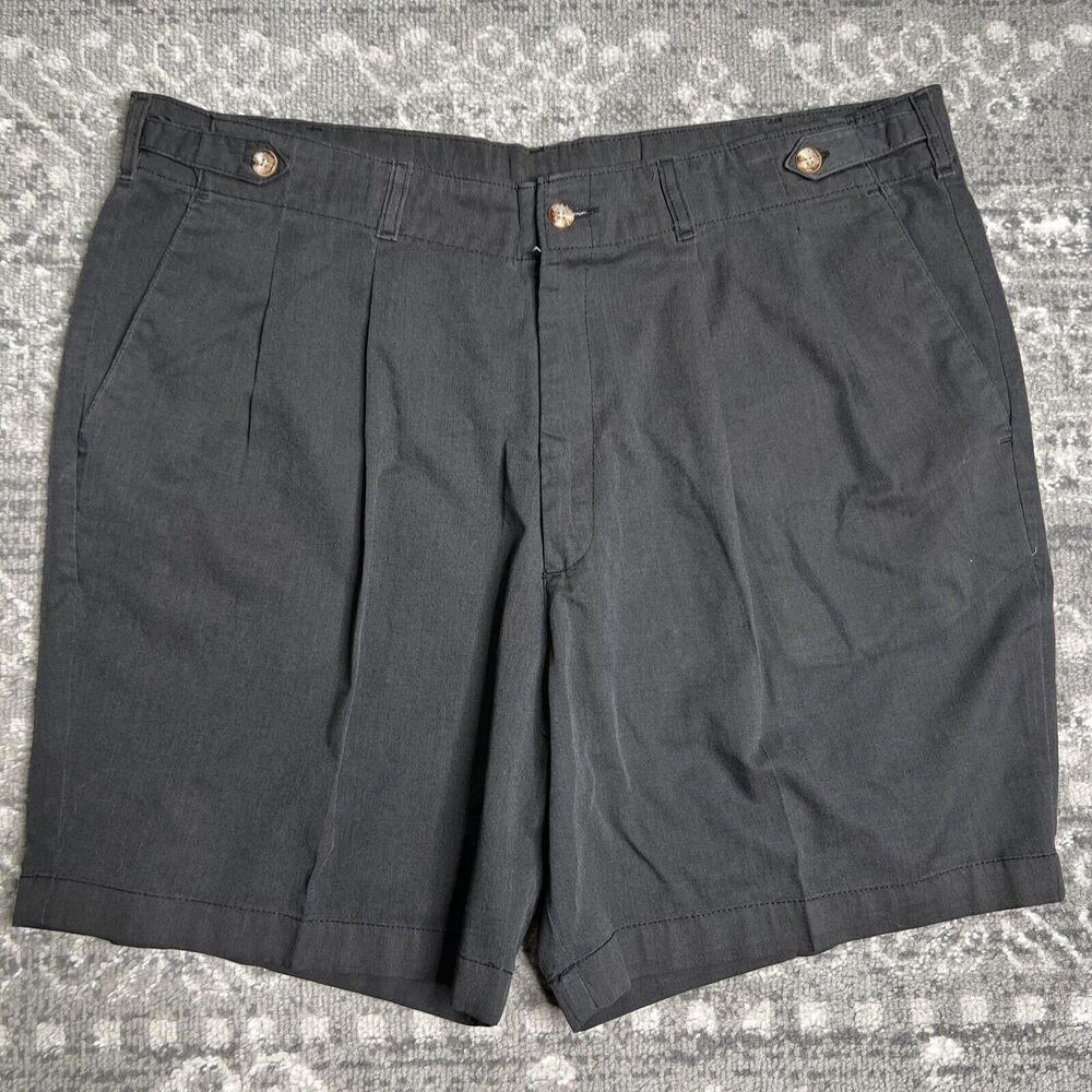 Grand Slam Mens Golf Casual Chino Shorts Pleated Front Black Size 38